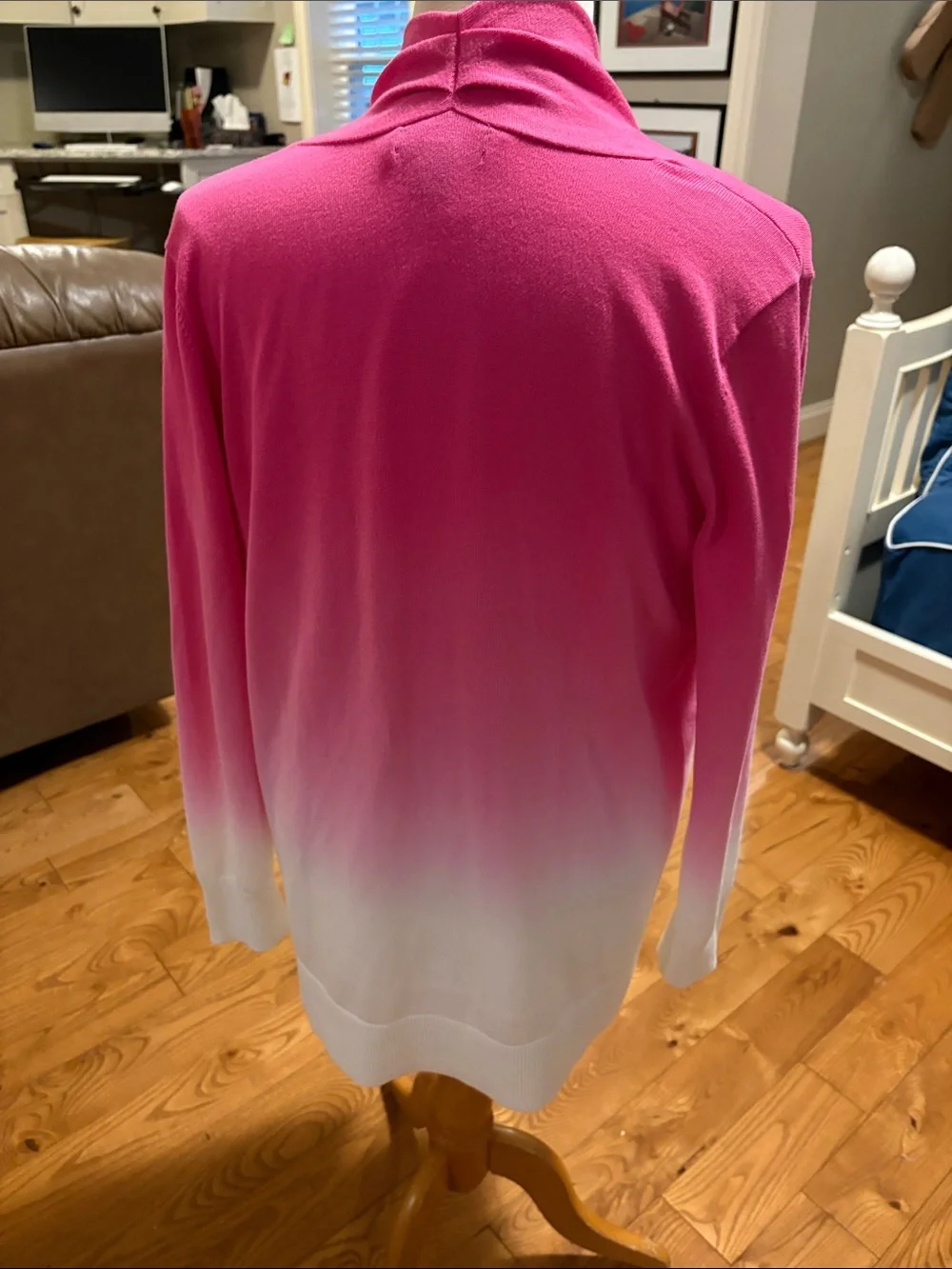 Lands' End Bright Pink Cotton Sweater - Picture 3 of 5